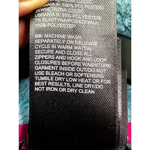 THE NORTH FACE Sherpa Fleece Zip Front Sleeveless Vest Turquoise/Blue/Pink, Sz S - Picture 8 of 9